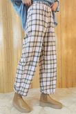Rhona Plaid Brushed Cotton Kick Pant Pink
